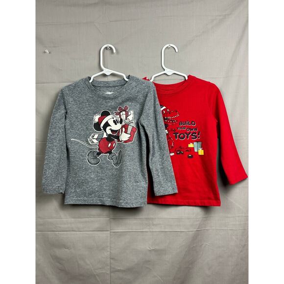 Toddler Boy Holiday Long Sleeve Mickey Mouse Dinosaur Shirt Bundle, Size 3T - Picture 6 of 7